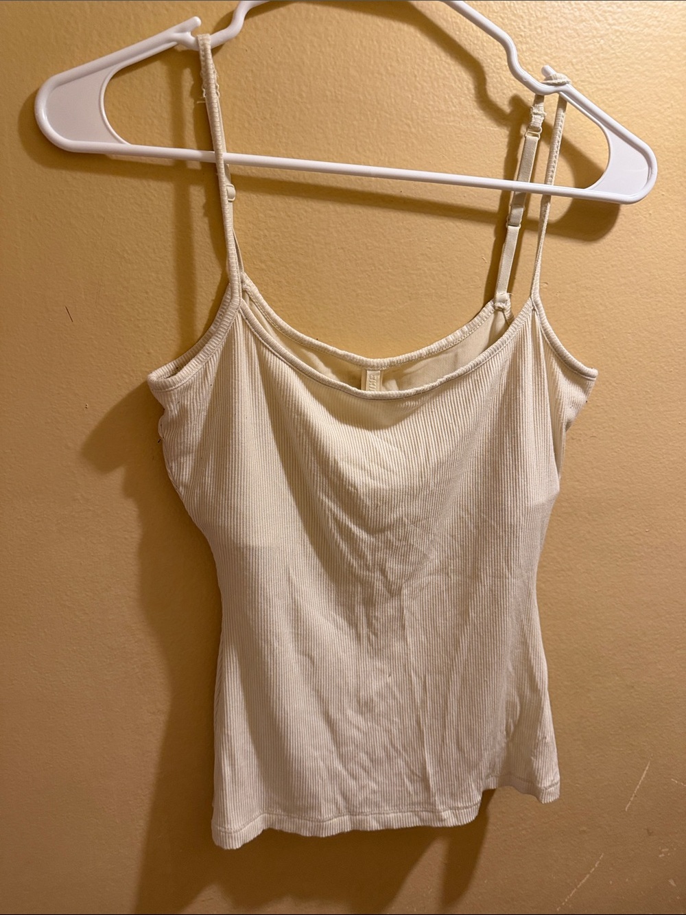 Skims Women’s Cream Ribbed Spaghetti Strap Tank Top
